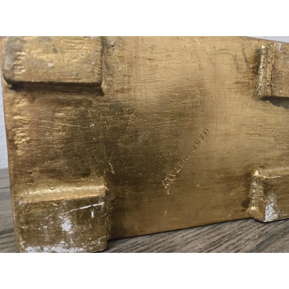 VINTAGE ITALIAN FLORENTINE JEWELRY BOX CHEST 3 DRAWER Gold Cream Pink 6.5